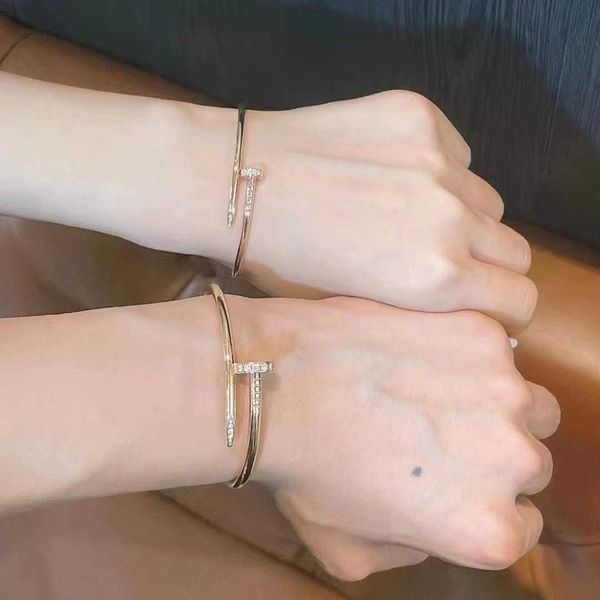 

designer carti bracelet bangle red style bracelet female rose gold couple full diamond light luxury simple bracelet male gift fashion, Black