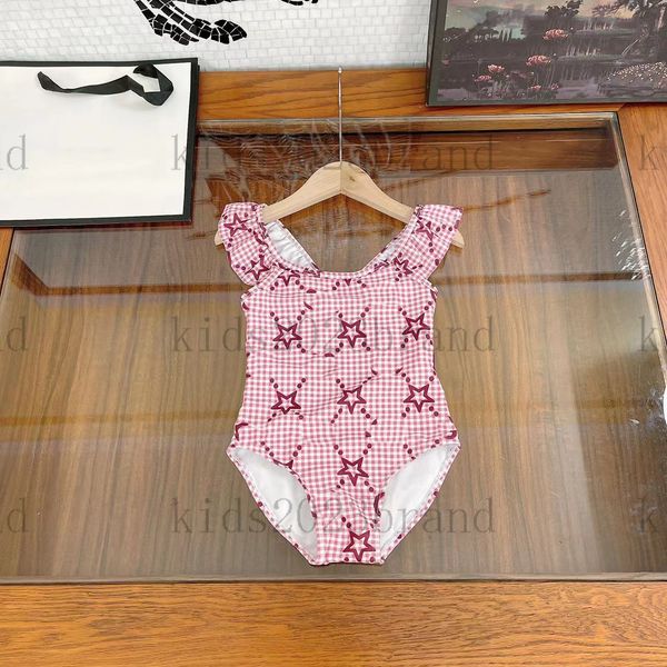 

designer kids one-pieces swimsuit brand children bikini 2023 summer girls swimming suits cotton lining size 80-150cm, Black
