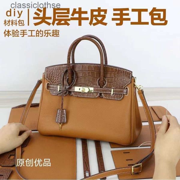 

original edition designer herms briks bags online store advanced handmade diy material bag self made gift for mom handheld litchi grain cowh