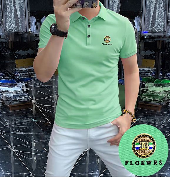 

2023 new polo t-shirt men's lapel short sleeve business casual modern stylish multicolor male tees slim comfortable summer clothing m-4, White;black
