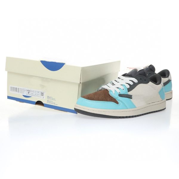 

basketball designer shoes cactus jack ts x jumpman 1 low sail brown casual lifestyle shoes with original box