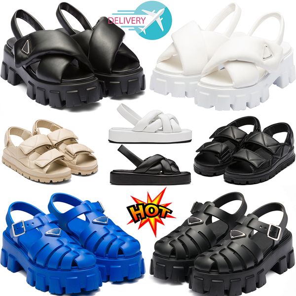 

2023 designer womens sandals foam flat women fashion heels platform panda slides rubber runner sandal triangle metal wmoen slippers beach lo, Black