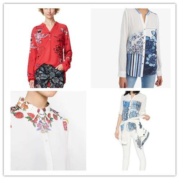 

polos hiszpanski styl drukowane koszula patchworkowa (wiele stylow), White