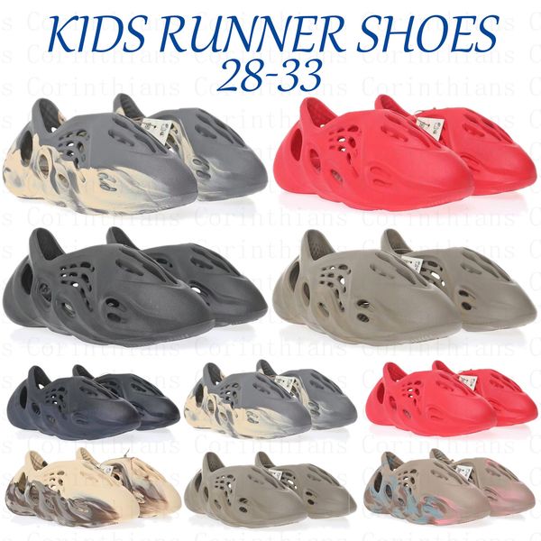 

kids foam runner runners rnr sandals slippers onyx red vermillion mx sand grey cream mineral blue clay mxt moon gray big boy youth toddler, Black;red