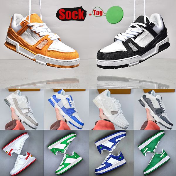 

modish womens luxury trainers shoes lvmh designer sneakers leather intage embossed bright white natural green cream black burgundy purple ni