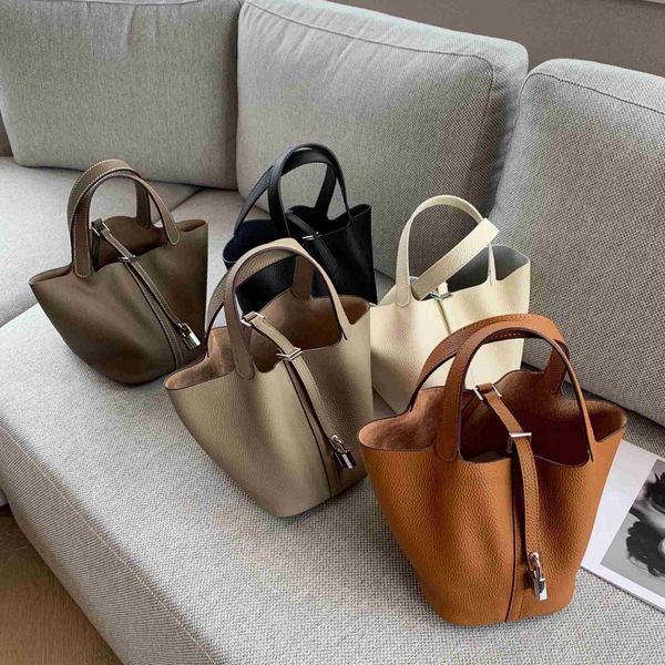 

tote bag leather drawstring tote picotin bag handbag basket women tc purse vegetable designer 's luxury new large capacity bucket yangq
