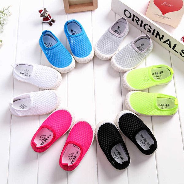 

athletic outdoor candy color summer kids flats breathable air mesh children shoes toddlers sports shoes casual boys girls 1-8 years sneakers, Black