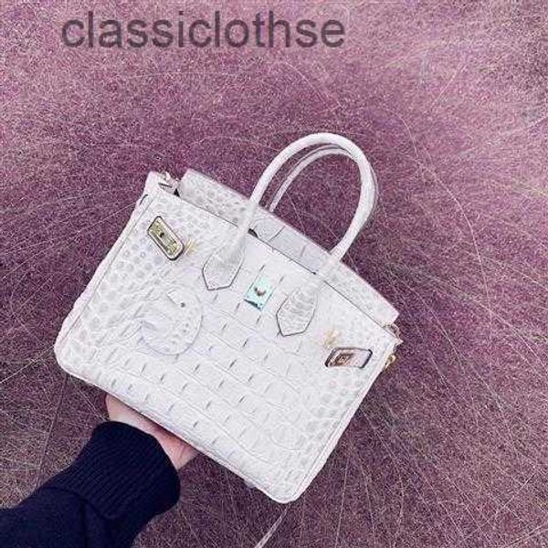 

original edition designer herms briks bags online store crocodile bone premium ladies' bag 2023 new women's real leather bag fashi
