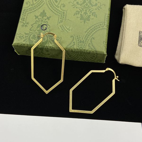 

simple personality geometry hoop earring classic designer gold silver dangle earrings eardrop for men women jewelry, Golden;silver