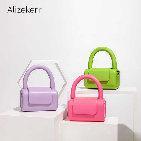 

evening bag cute small box leather handbag new designer mini handle solid