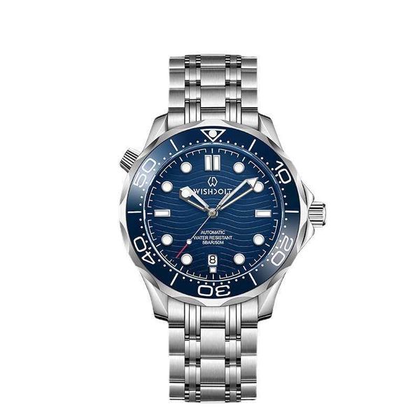 

luxury watch 007 same watches diving steel band luminous men's automatic swiss waterproof multi-function, Slivery;brown