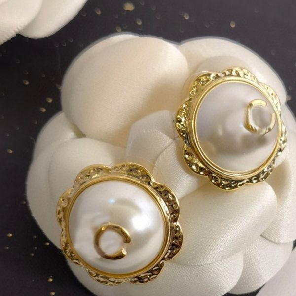 

jewelry designers studs earrings for womens fashion designer stud earring women classic gold pearls diamonds pendants ear hoop 2303301pe, Golden;silver