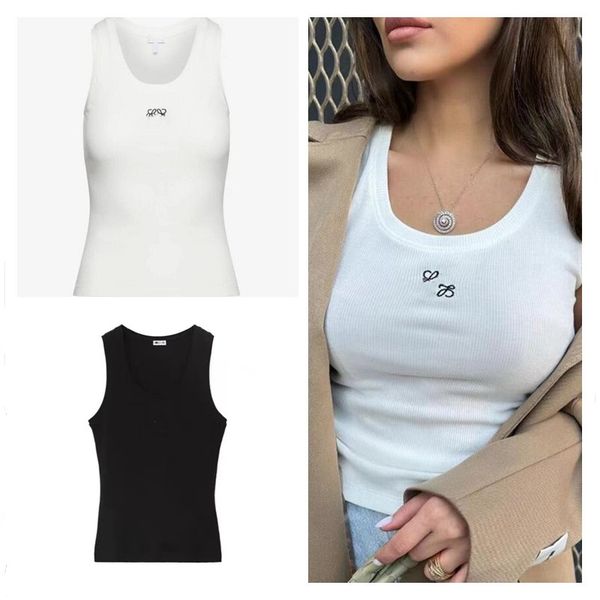 

anagram r women tanks embroidered cotton-blend tank shorts designer nylon yoga suit fitness sports bra mini outfits solid elastic backless t, White