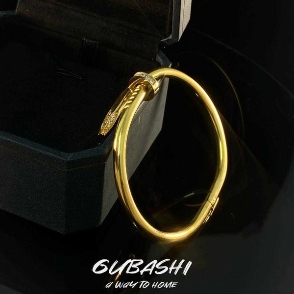 

designer carti bracelet fashion bangle titanium steel synthetic zircon bracelet ins light luxury small bracelet, Black