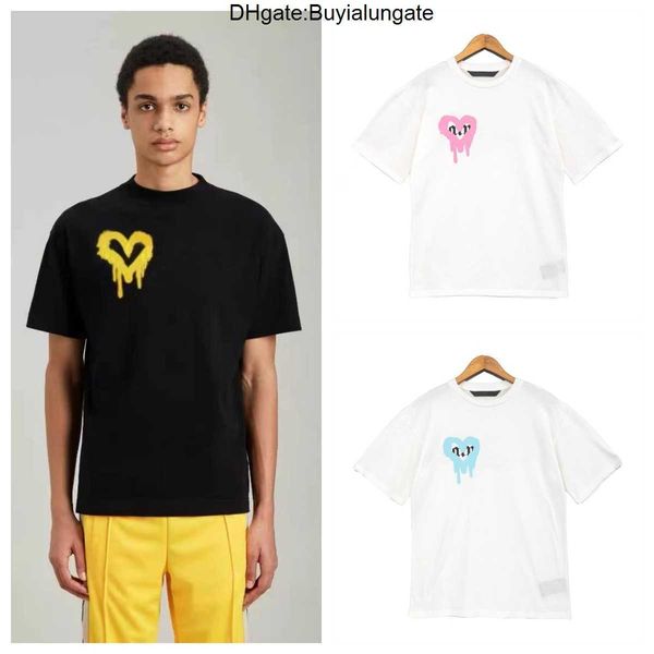 

22s men's t shirts t shirt palms palmangel city designer limited inkjet graffiti letter printing women's sailboat short-sleeved ca, White;black