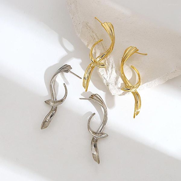 

dangle earrings greatera trendy gold color metal geometric irregular drop for women copper alloy long hanging jewelry gift, Silver