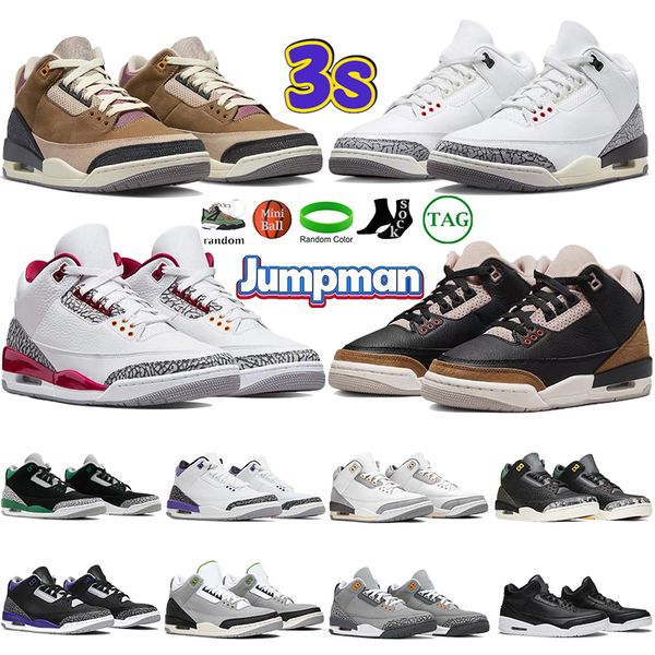 

designer jumpman 3s basketball shoes men women fashion trainers mens sports shoe white cement reimagined dark iris desert elephant cool grey