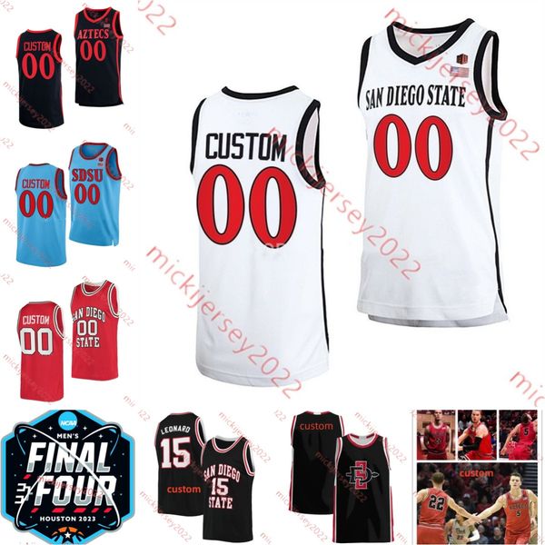 

lamont butler san diego state aztecs basketball 2023 final four jersey keshad johnson adam seiko cade alger aguek arop jared barnett triston, Black