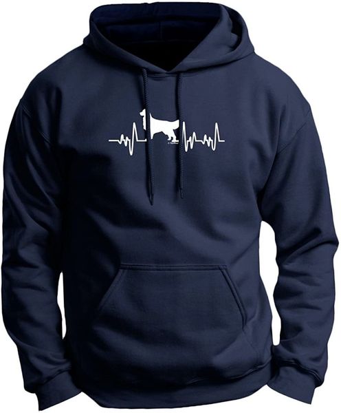 

men s hoodies sweatshirts golden retriever gifts dog lover heartbeat premium sweatshirt harajuku cotton fleece winter autumn 230330, Black