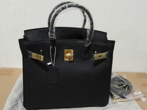 

3a bags h berkin 20-25-30-35-40cm togo genuine leather tote shoulder handbags black color luxury purses for women with dust bag fendave