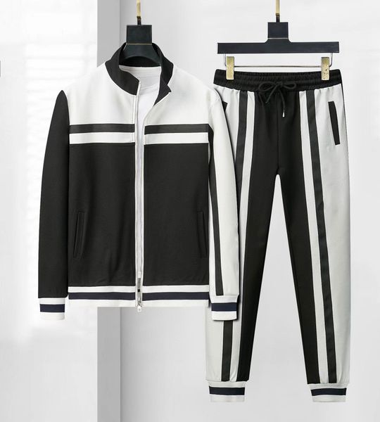 

new designer mens tracksuit luxury men sweatsuits long sleeve classic fashion pocket running casual man clothes outfits pants jacket two pie, Gray