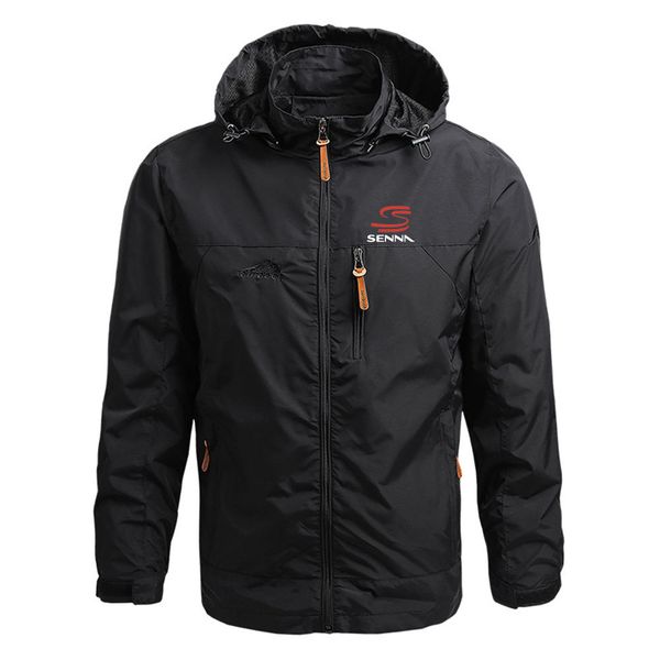

men s hoodies sweatshirts spring ayrton senna printed windbreaker windshield jacket harajuku style autumn coat camping jackets male clothes, Black