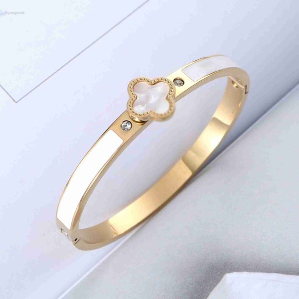 

bangle lucky titanium steel bracelet light luxury color preservation style x1u2, Black