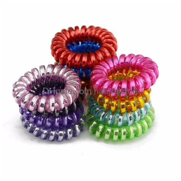 

other fashion accessories telephone wire elastic hair bands ties rings rubber ponytail holder bracelets headbands drop delivery dhmj0 sua &#, Silver