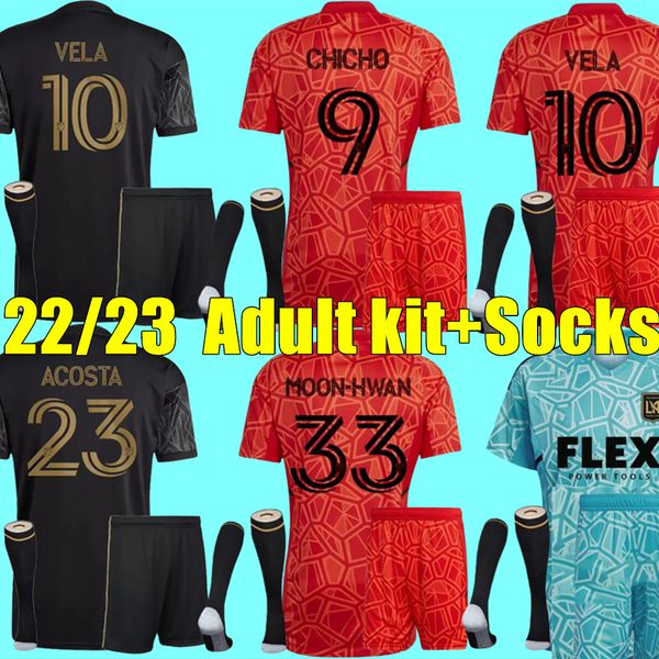 

2022 2023 lafc soccer jersey fans player version vela chicho goalkeeper 22 23 kaye blessing opoku moon-hwan palacios ginella cifuentes los a, Black