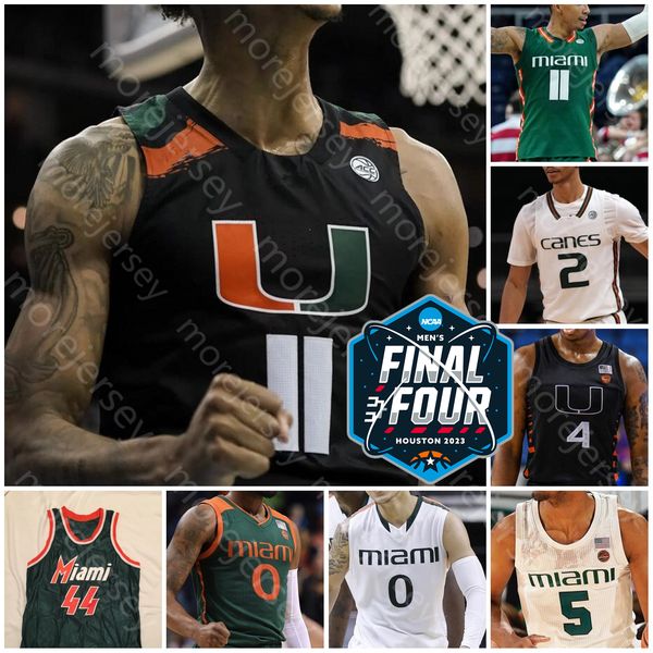 

2023 final four 4 jersey miami hurricanes basketball ncaa college isaiah wong miller nijel pack norchad omier wooga poplar bensley joseph ha, Black