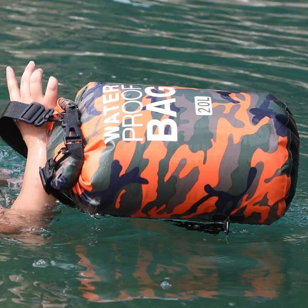 

outdoor camouflage waterproof dry bag portable rafting diving dry bag sack pvc swimming bags for river trekking 2/5/10/15/20/30l
