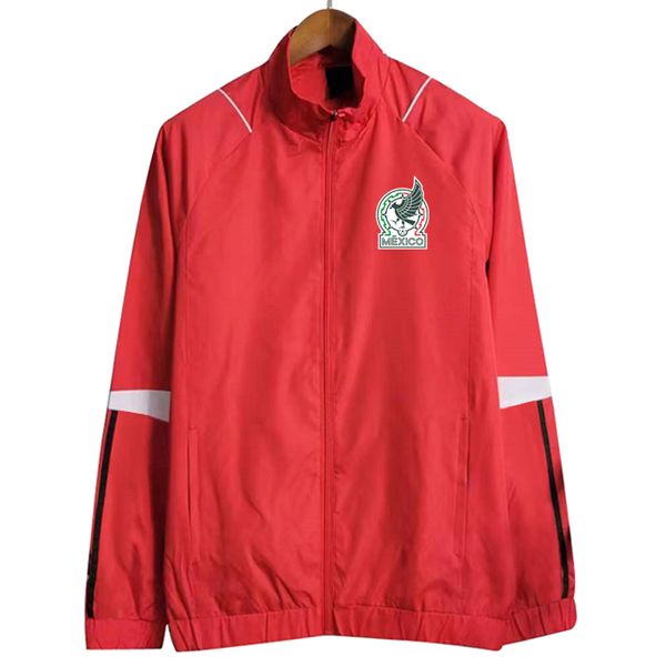 

2023/24 mexico mens jackets long sleeve full zipper hooded soccer windbreaker hoodie windproof football jacket sports windbreakers coats siz, Black;brown