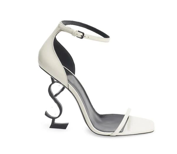 

luxury brands designer sandals women high heels sandals pumps opyum 110mm leather sandal black patent leathers pump open toe thin heeled 35-