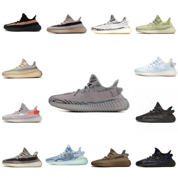 

men women running shoes yeezys boost 350 v2 yezzys yeezzys blue tint mx rock oat light mono ice cream white israfil sand taupe ash pearl sne, Black