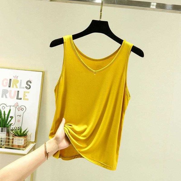 

camisole womens summer inner bottoming shirt plus size loose and thin modal, White