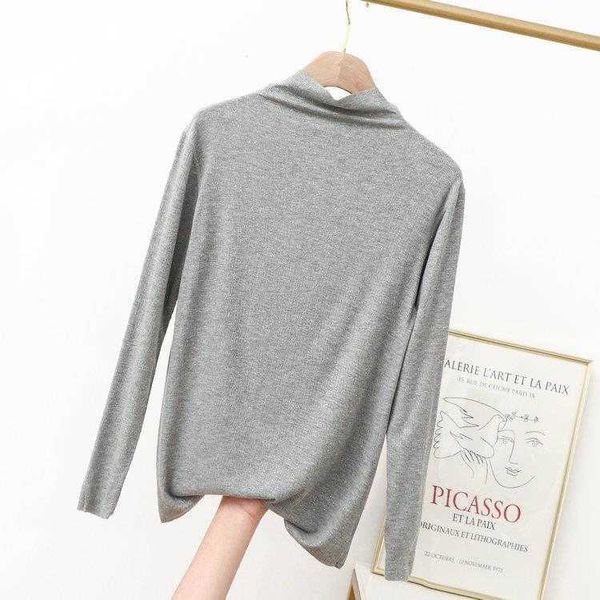 

shiny starry shirts sky spring and autumn versatile modal half turtleneck, White