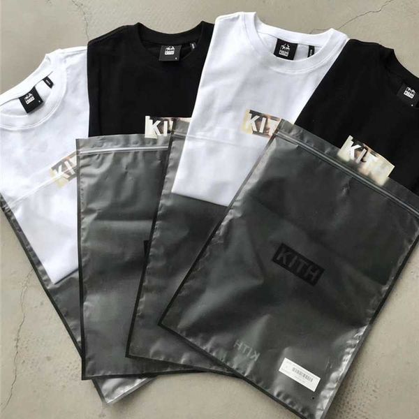 

kith the godfather t-shirt men women heavy fabric classic box print kith tee tag label back film mark x0712w2vt, White;black