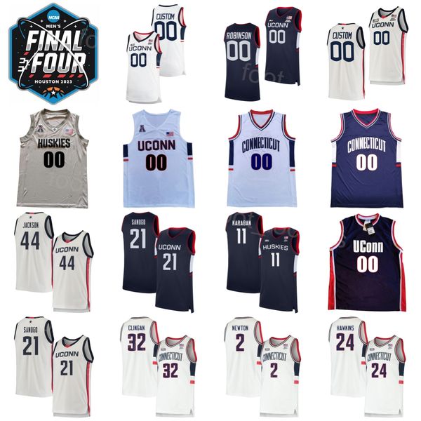 

college 2023 final four basketball 44 andre jackson jr jerseys connecticut uconn huskies 21 adama sanogo 24 hawkins 2 tristen newton 11 alex, Black