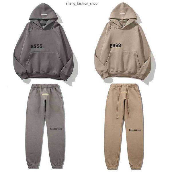 

fear of leisure fashion trends es designer tracksuit hoody set casual oversize hooded pullover 2023 sbal god, Black