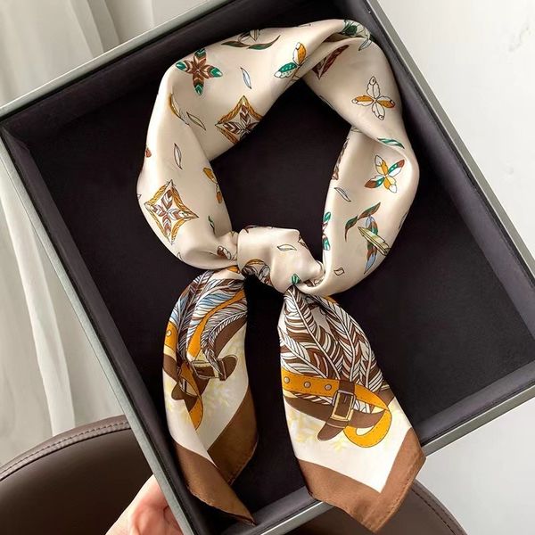 

silk ladies scarf designer soft neckerchief for women spring summer letter printed scarves attractive luxury handbag designer scarfs simple, Blue;gray