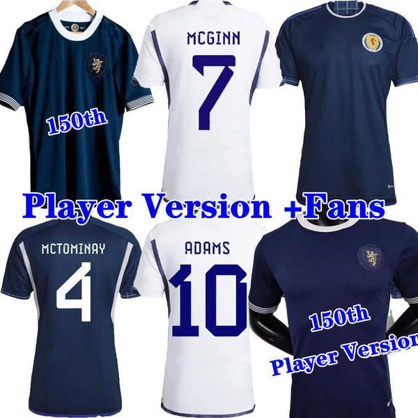 

2023 scotland 150th anniversary soccer jerseys blue special edition tierney dykes adams football shirt christie mcgregor mcginn mckenna unif, Black;yellow