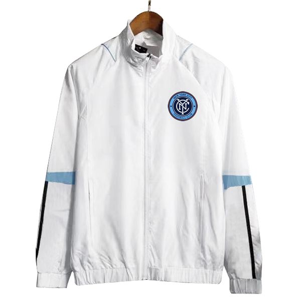 

2023/24 new york city fc mens jackets long sleeve full zipper hooded soccer windbreaker hoodie windproof football jacket sports windbreakers, Black;brown
