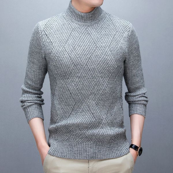 

men's polos stylish solid color stand collar loose all match knitted sweater men clothing autumn casual pullovers warm korean 230331, White;black