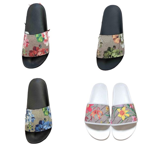 

designer guccie for woman floral slippers summer beach sandals man web rubber sliders brand shoes alphabet outdoor blooms supreme shoe with, Black