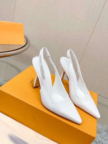 

2023 fashion high heel shoes wedding shoe real leather pointed toes women nude black patent leathers size 35-40 -048