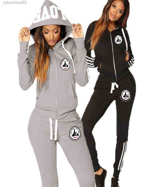 

jott long sleeve zipper hoodie suit brand autumn women039s sportswear 2piece set matching fitness jogging 3 colors3954301, Black