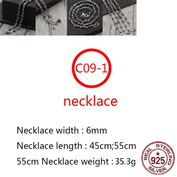 

c09-1 s925 sterling silver necklace personalized fashion punk hip hop style versatile cross flower skull head letter shape gift for lover