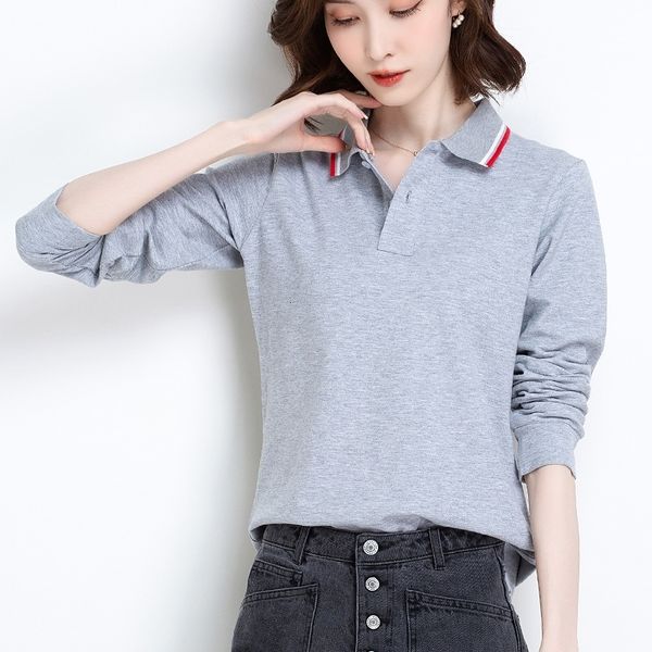 

women's polos personalized customize women shirt long sleeve polo advertising a1377 white pink grey navy blue yellow green 230330