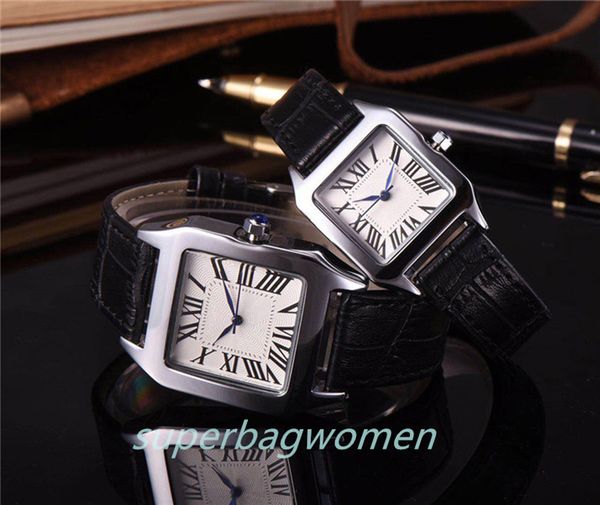 

famous designer fashion man/women brand watch casual leather strap new dress luxury quartz watch square relojes de marca wristwatch cndh wat, Slivery;brown