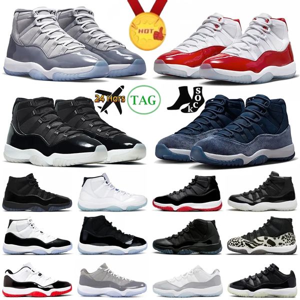 

cherry jumpman 11 11s mens basketball shoes cap gown cool grey cement midnight navy jubilee 25th anniversary gamma blue concord bred low men
